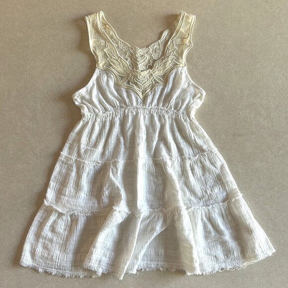 Free People Plaid Sparkle Gauze Tunic in White ASO Gabriella Montez - Picture 2 of 8